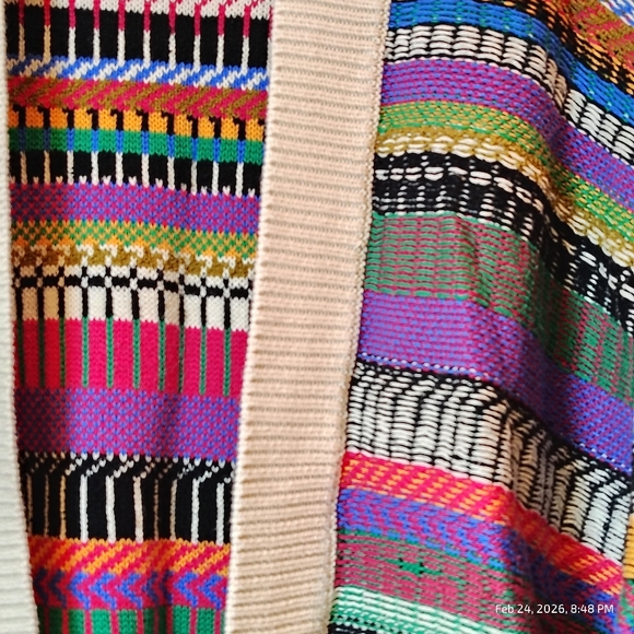 Anthropologie Maeve Ashbury Knit Open Front Cardigan Size Small COLORFUL RELAXED - Picture 5 of 10